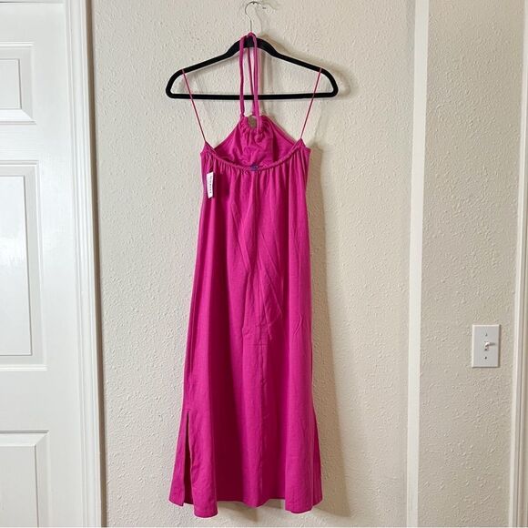 Old Navy Pink Slub-Knit Halter Midi Shift Dress NEW Size Small - Picture 6 of 9